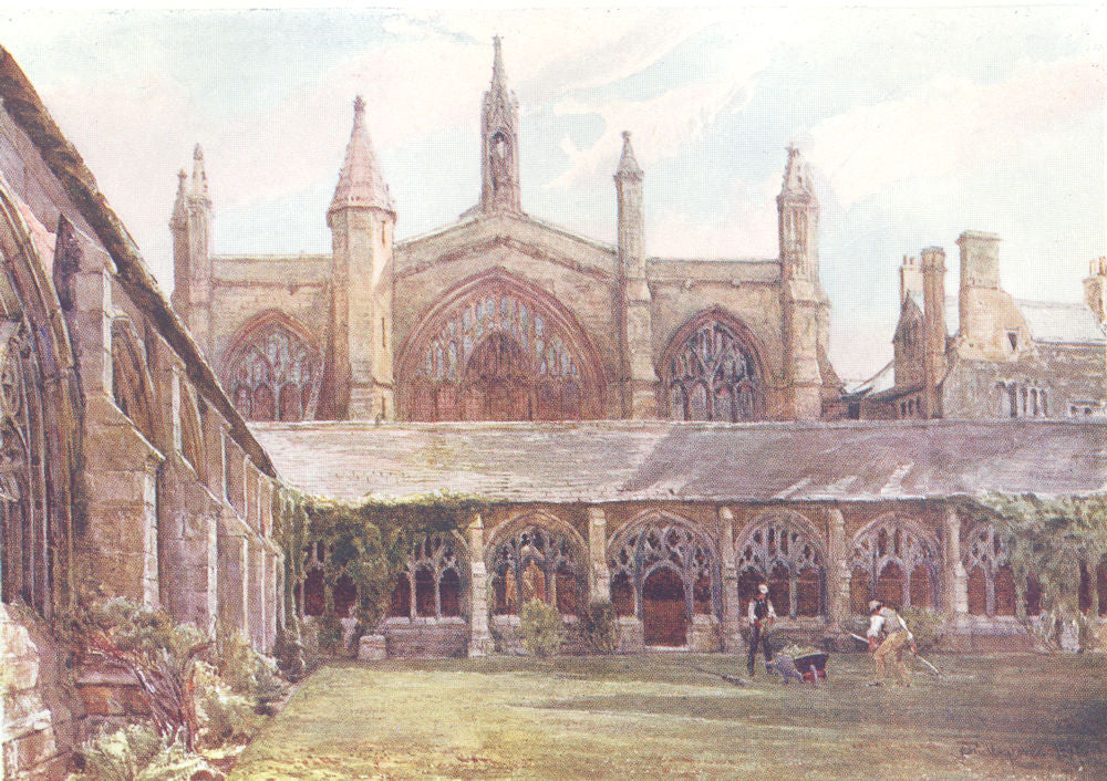 OXFORD. The Cloisters, New College 1903 old antique vintage print picture